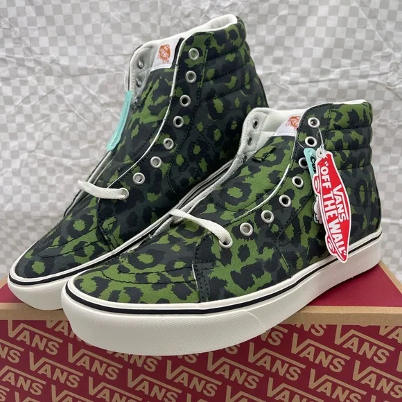 Vans Men’s Comfycush Sk8-Hi Leopard Cactus Scarab Sneakers VN0A3WMB9L9